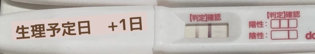 ドゥーテスト妊娠検査薬のフライング画像(生理予定日1日後)